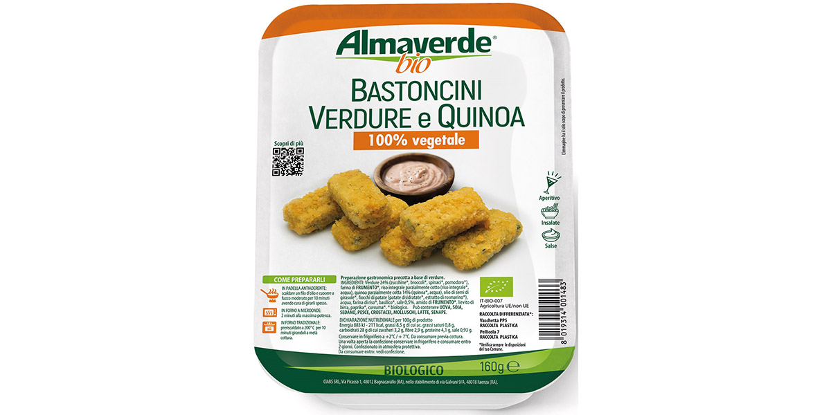 Almaverde Bio lancia i Bastoncini di Verdure e Quinoa